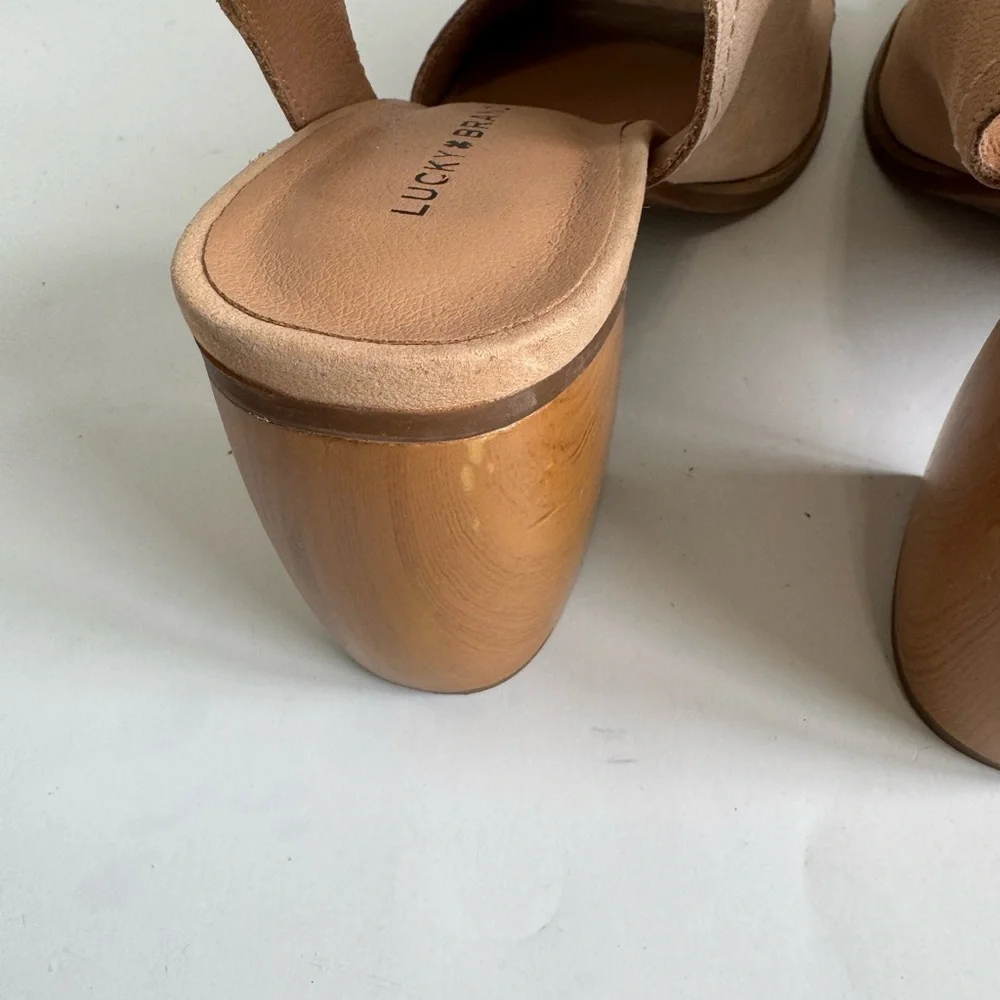 Lucky Brand Xilna Leather Slingback Heels Brown Womens Size 8 - Picture 14 of 14